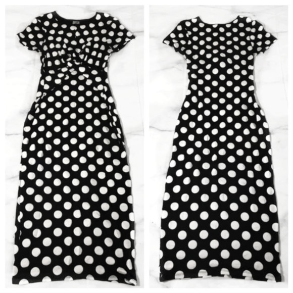 asos black and white polka dot dress